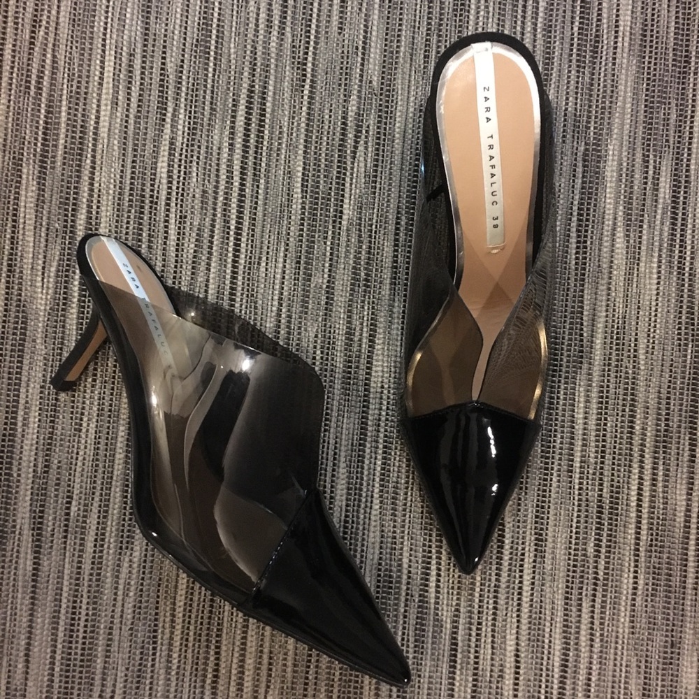 TRANSPARENT POINTY MULES